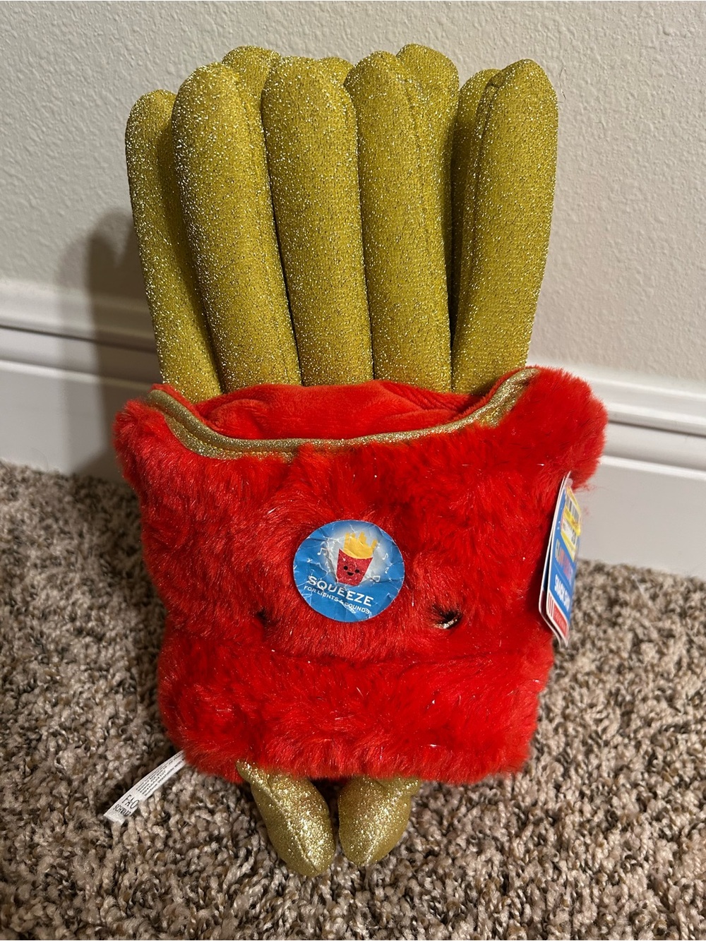 FAO Schwarz Red & Gold Sparkle Snack Plush - French Fries